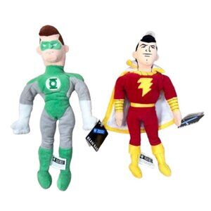 Lot Of 2 1999 Shazam & Green Lantern Bean Bag Plush Warner Bros Studio DC Comics